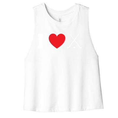 I Love Field Hockey Field Hockey Player Hockey Fan Great Gift Women's Racerback Cropped Tank