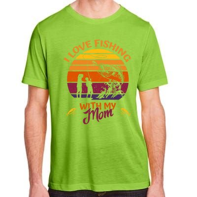 I Love Fishing With My Mom Gift Fishing Team Giftfishing Tour Cute Gift Adult ChromaSoft Performance T-Shirt