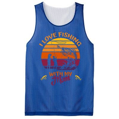 I Love Fishing With My Mom Gift Fishing Team Giftfishing Tour Cute Gift Mesh Reversible Basketball Jersey Tank