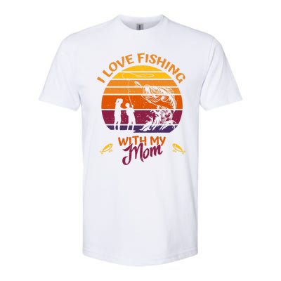 I Love Fishing With My Mom Gift Fishing Team Giftfishing Tour Cute Gift Softstyle CVC T-Shirt