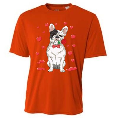 I Love French Bulldog Heart Valentine's Day Dog Lover Gift Cooling Performance Crew T-Shirt