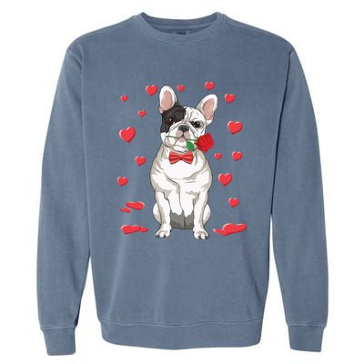 I Love French Bulldog Heart Valentine's Day Dog Lover Gift Garment-Dyed Sweatshirt