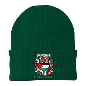 I Love Free Palestine Flag Save Gaza Strip Palestinian Knit Cap Winter Beanie