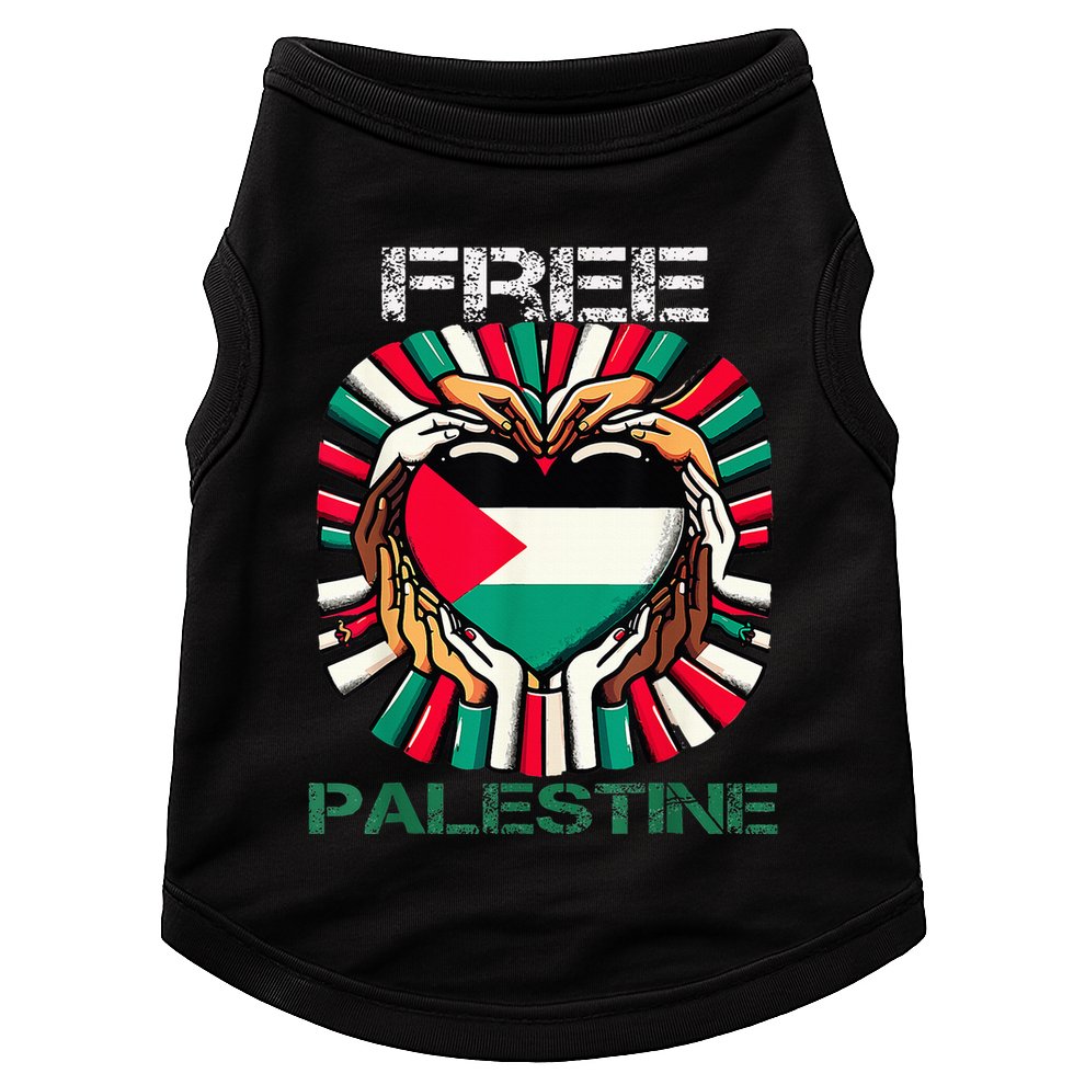 I Love Free Palestine Flag Save Gaza Strip Palestinian Doggie Tank