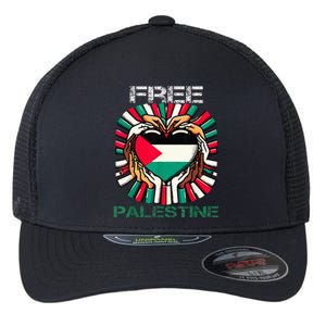 I Love Free Palestine Flag Save Gaza Strip Palestinian Flexfit Unipanel Trucker Cap