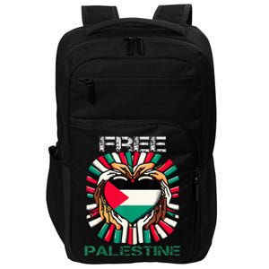 I Love Free Palestine Flag Save Gaza Strip Palestinian Impact Tech Backpack