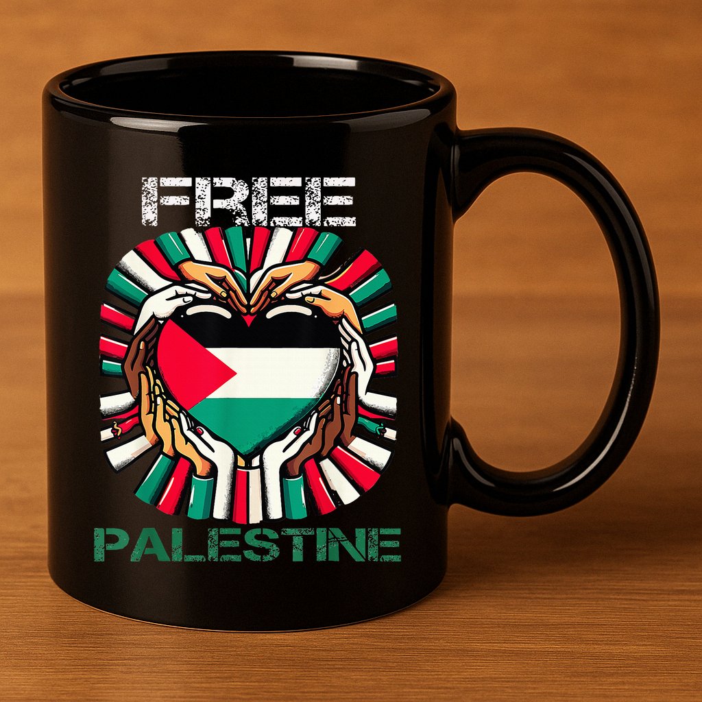 I Love Free Palestine Flag Save Gaza Strip Palestinian 11oz C Handle Ceramic Mug
