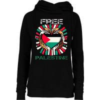 I Love Free Palestine Flag Save Gaza Strip Palestinian Womens Funnel Neck Pullover Hood