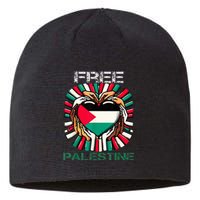 I Love Free Palestine Flag Save Gaza Strip Palestinian Sustainable Beanie