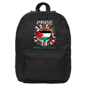 I Love Free Palestine Flag Save Gaza Strip Palestinian 16 in Basic Backpack