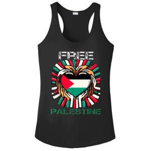 I Love Free Palestine Flag Save Gaza Strip Palestinian Ladies PosiCharge Competitor Racerback Tank