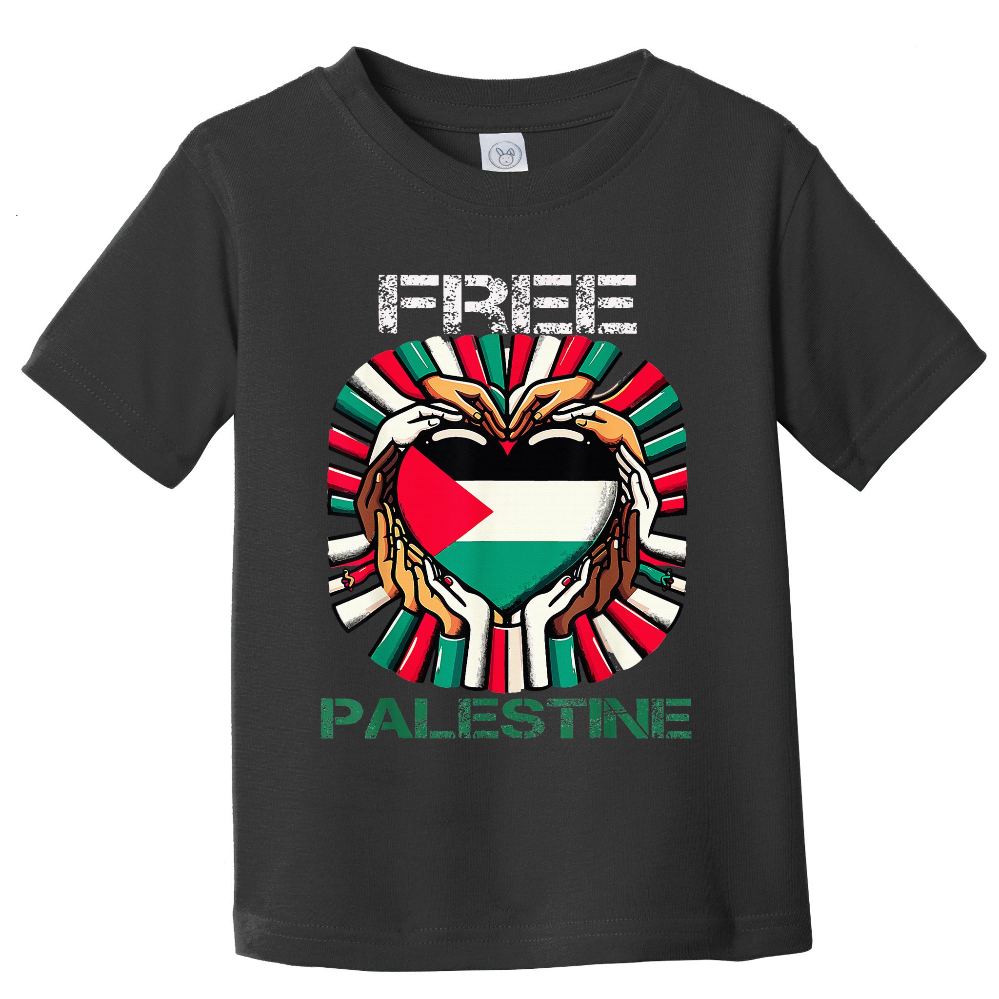 I Love Free Palestine Flag Save Gaza Strip Palestinian Toddler T-Shirt