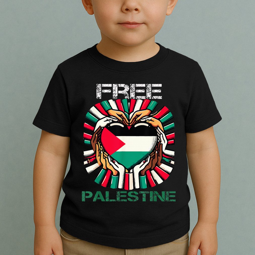 I Love Free Palestine Flag Save Gaza Strip Palestinian Toddler T-Shirt