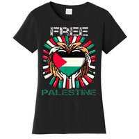 I Love Free Palestine Flag Save Gaza Strip Palestinian Women's T-Shirt