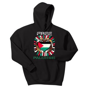 I Love Free Palestine Flag Save Gaza Strip Palestinian Kids Hoodie