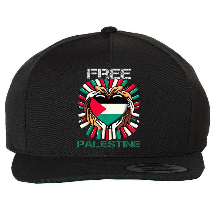 I Love Free Palestine Flag Save Gaza Strip Palestinian Wool Snapback Cap