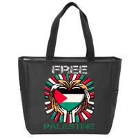 I Love Free Palestine Flag Save Gaza Strip Palestinian Zip Tote Bag