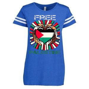 I Love Free Palestine Flag Save Gaza Strip Palestinian Enza Ladies Jersey Football T-Shirt