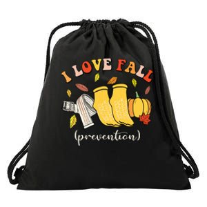 I Love Fall Prevention Autumn Nurse Physical Therapista Drawstring Bag