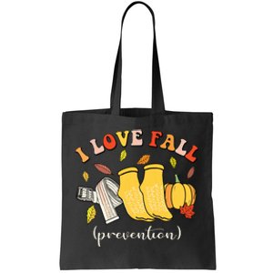 I Love Fall Prevention Autumn Nurse Physical Therapista Tote Bag