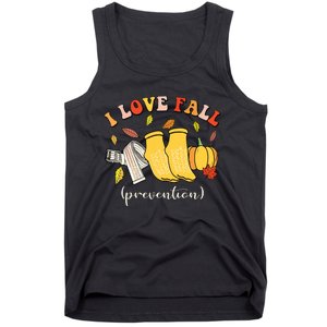 I Love Fall Prevention Autumn Nurse Physical Therapista Tank Top