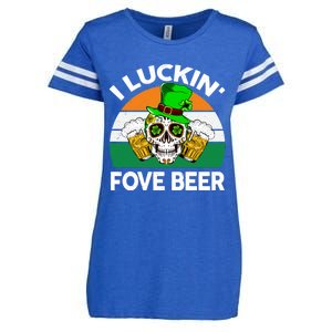 I Luckin Fove Beer St Patricks Day Likes To Drink Enza Ladies Jersey Football T-Shirt