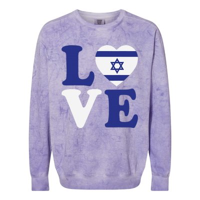 Israel Love Flag I Stand With Israel Heritage Israeli Flag Colorblast Crewneck Sweatshirt