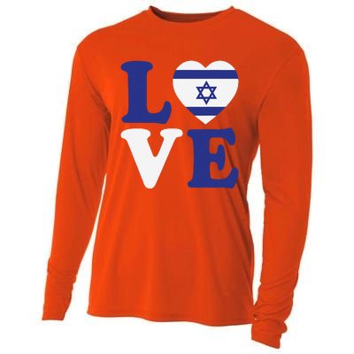 Israel Love Flag I Stand With Israel Heritage Israeli Flag Cooling Performance Long Sleeve Crew