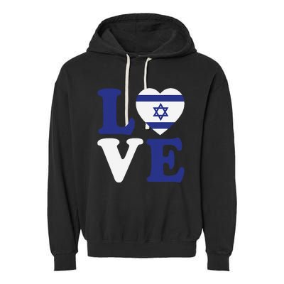 Israel Love Flag I Stand With Israel Heritage Israeli Flag Garment-Dyed Fleece Hoodie