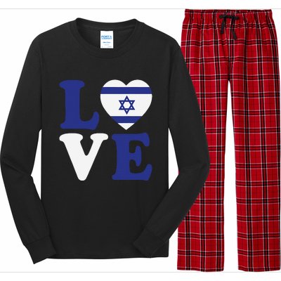 Israel Love Flag I Stand With Israel Heritage Israeli Flag Long Sleeve Pajama Set