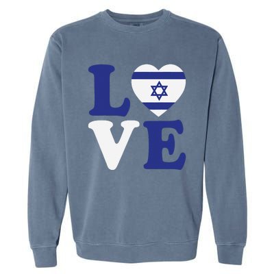 Israel Love Flag I Stand With Israel Heritage Israeli Flag Garment-Dyed Sweatshirt