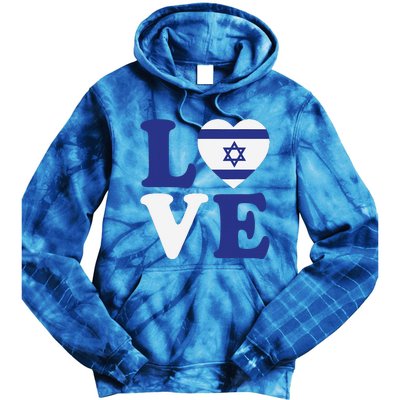 Israel Love Flag I Stand With Israel Heritage Israeli Flag Tie Dye Hoodie