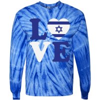 Israel Love Flag I Stand With Israel Heritage Israeli Flag Tie-Dye Long Sleeve Shirt