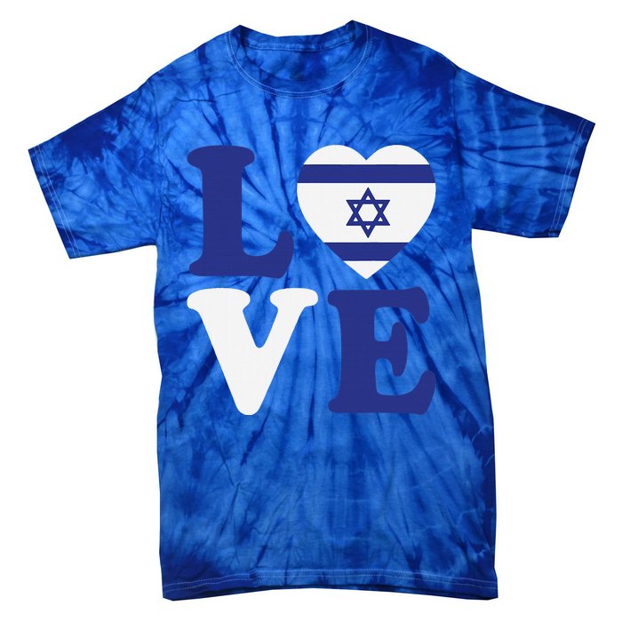 Israel Love Flag I Stand With Israel Heritage Israeli Flag Tie-Dye T-Shirt