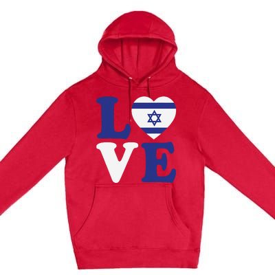 Israel Love Flag I Stand With Israel Heritage Israeli Flag Premium Pullover Hoodie