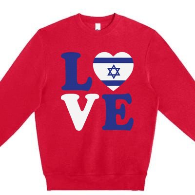 Israel Love Flag I Stand With Israel Heritage Israeli Flag Premium Crewneck Sweatshirt