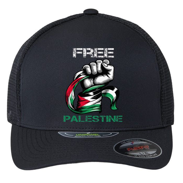 I Love Free Palestine Flag Save Gaza Strip Palestinian Flexfit Unipanel Trucker Cap