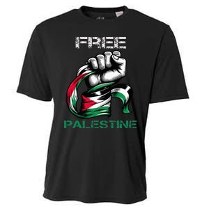 I Love Free Palestine Flag Save Gaza Strip Palestinian Cooling Performance Crew T-Shirt