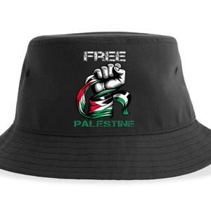 I Love Free Palestine Flag Save Gaza Strip Palestinian Sustainable Bucket Hat