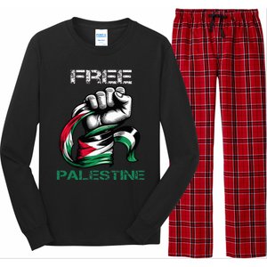 I Love Free Palestine Flag Save Gaza Strip Palestinian Long Sleeve Pajama Set