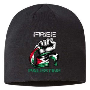 I Love Free Palestine Flag Save Gaza Strip Palestinian Sustainable Beanie