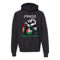 I Love Free Palestine Flag Save Gaza Strip Palestinian Premium Hoodie