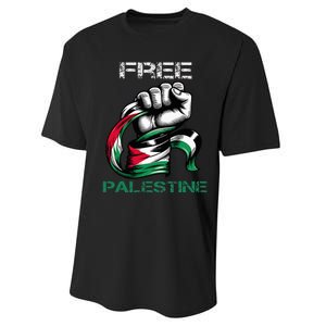 I Love Free Palestine Flag Save Gaza Strip Palestinian Performance Sprint T-Shirt