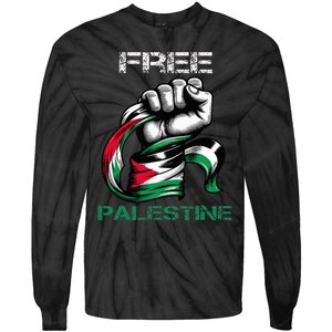 I Love Free Palestine Flag Save Gaza Strip Palestinian Tie-Dye Long Sleeve Shirt