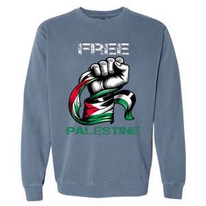 I Love Free Palestine Flag Save Gaza Strip Palestinian Garment-Dyed Sweatshirt