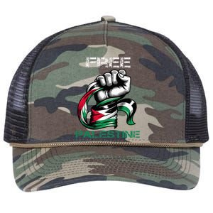 I Love Free Palestine Flag Save Gaza Strip Palestinian Retro Rope Trucker Hat Cap