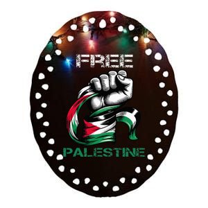 I Love Free Palestine Flag Save Gaza Strip Palestinian Ceramic Oval Ornament