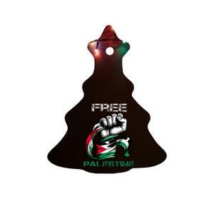 I Love Free Palestine Flag Save Gaza Strip Palestinian Ceramic Tree Ornament