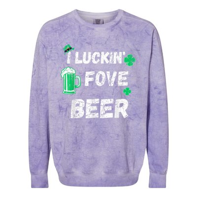 I Luckin Fove Beer St Patricks Day Likes To Drink Colorblast Crewneck Sweatshirt