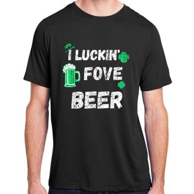 I Luckin Fove Beer St Patricks Day Likes To Drink Adult ChromaSoft Performance T-Shirt